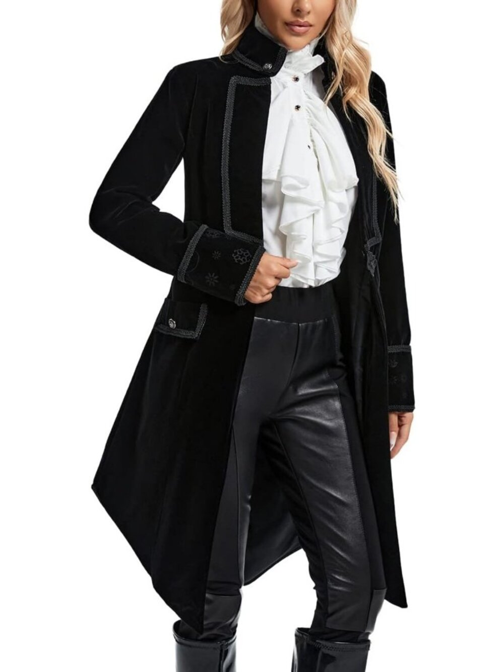 Gothic Vintage Tailcoat Pirate Jacket | Women's Steampunk Long Coat, Victorian